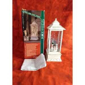 Konstsmide 4365-200 Indoor Battery Opperated Snowman & Pines Snow Globe Lantern